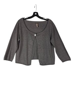 Vintage Jake's knit Silk & Cashmere Scoop-Neck Single-Button  Brown Cardigan